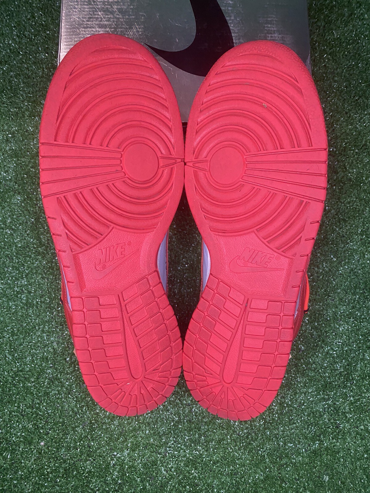 OFF WHITE X NIKE Taglia 11 Nike Dunk Low x BIANCO SPORCO University rosso 2019