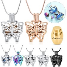 Butterfly Cremation Necklace for Ashes - Urn Neckalce for Ashes W/ Mini Keepsake