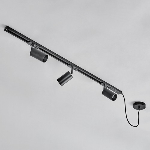 Litecraft Bexley Track Light Flexible Metal 1m Kit with 3 GU10 Heads - Black - Picture 3 of 9