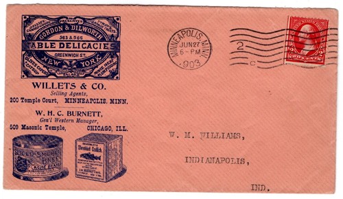 1903 Minneapolis MN Gordon & Dilworth Werbung Konserven usw. - Bild 1 von 2