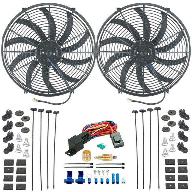American Volt Dual 16 Inch Electric Radiator Fan S Adjule Dual 16 Inch Electric High Flow Slim Radiator Fans 1 2 3