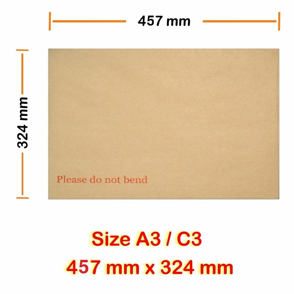 C3 A3 Hardback Envelope Manilla Backboard - 20 pcs