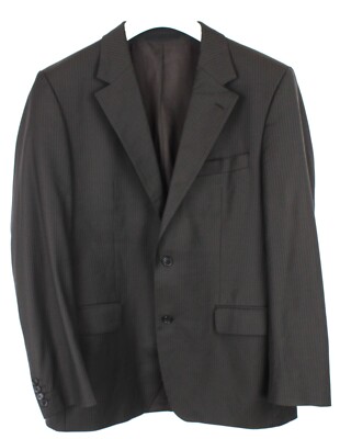 Hugo Boss Gable/Vegas Blazer Herren US 40R Wolle Nadelstreifen Einreihig Logo
