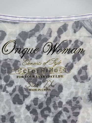 Onque Woman Top Damen Plus 2X schwarz hellbraun lila Animal Print Nieten ARtsy Boho - Bild 6 von 10