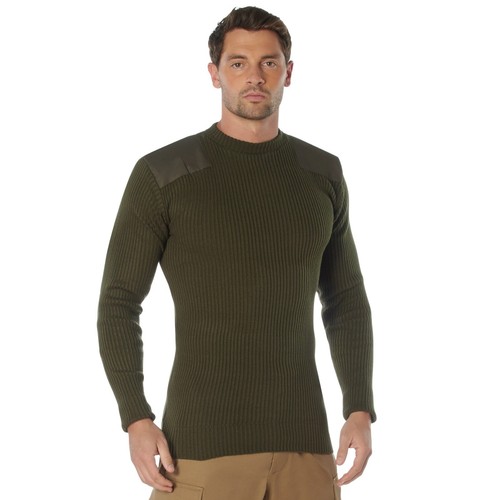 Military Style Commando Sweater GI Type Acrylic Sweaters Shoulder & Elbow Patch - 第 20/23 張圖片
