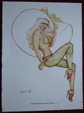 Olivia De Berardinis Sexy Girl Magazine Pin-Up Art ~ Cowgirl, Big Cowboy Hat