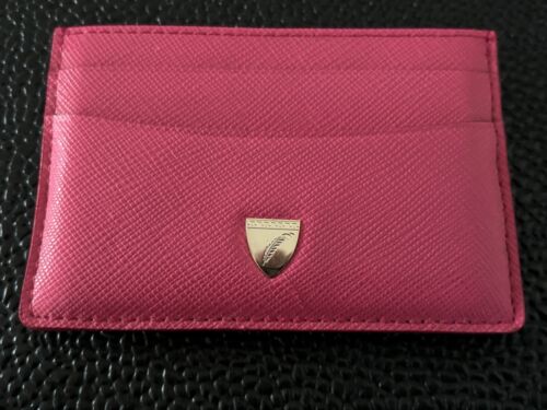 ASPINAL OF LONDON PINK LEATHER CARD HOLDER - Picture 2 of 4