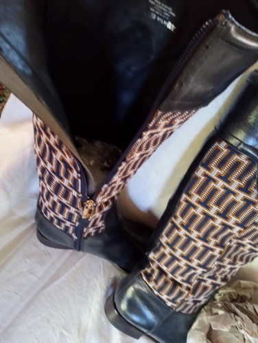 TORY BURCH Miller Leather Bright Navy Riding Boot 9.5M NWOB Unworn Cond'n - Picture 9 of 14