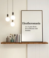 Greek Poster Eleutheromania, Home Decor, Digital Download, Wall Decor, Print