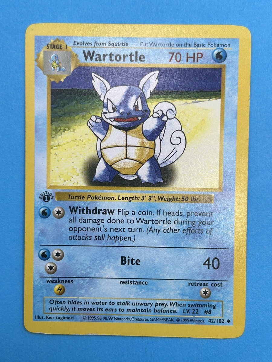ポケモンカードゲーム Wartortle shadow less Pokémon Base Set Wartortle (Shadow And Shadowless) | eBay