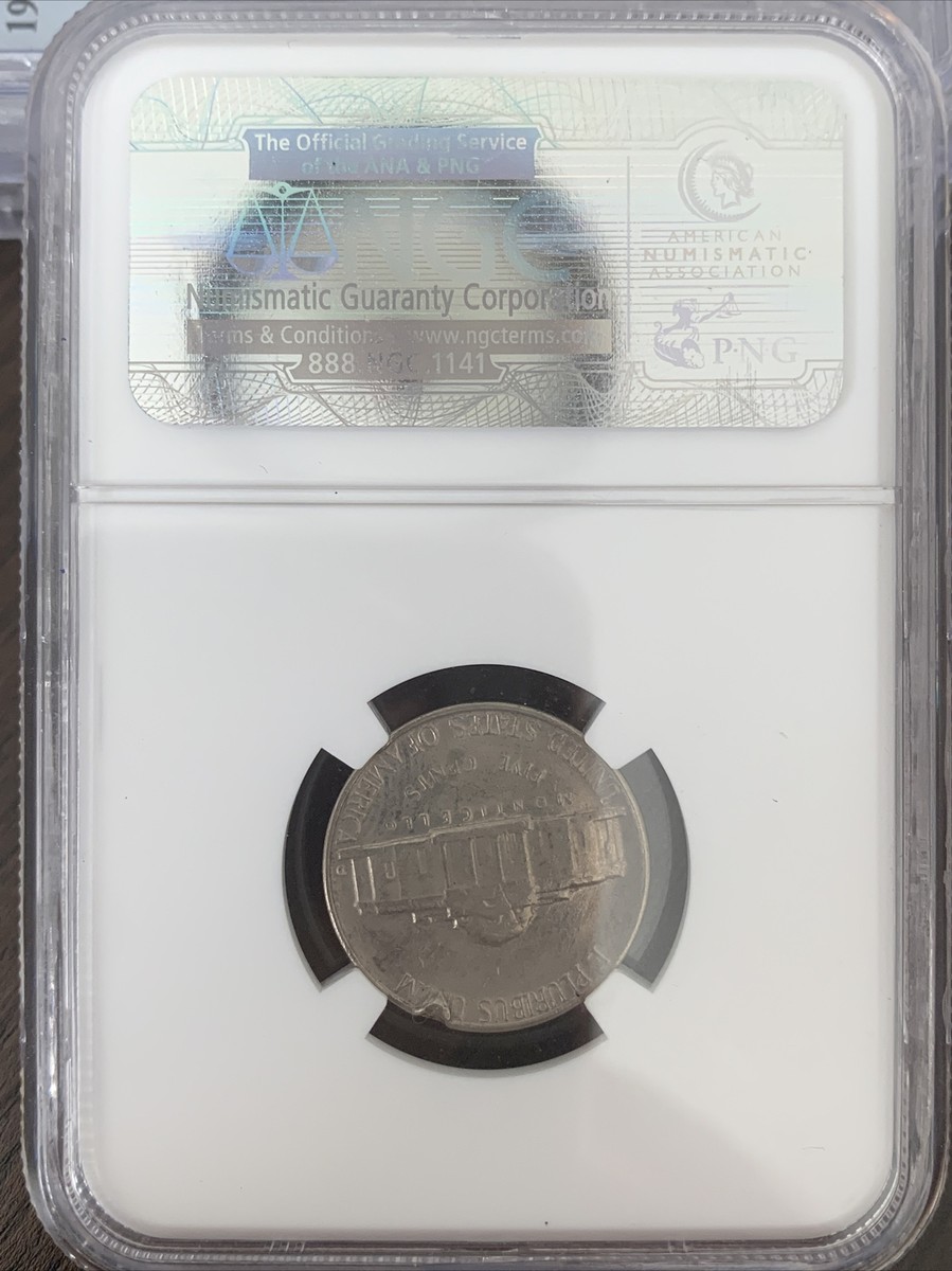 1964 D 5C MINT ERROR NGC AU DETAILS EDGE DAMAGE JEFFERSON