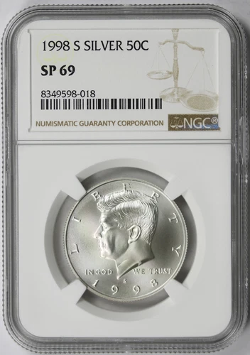 1998-S Kennedy Silver Half Dollar 50C SP 69 NGC