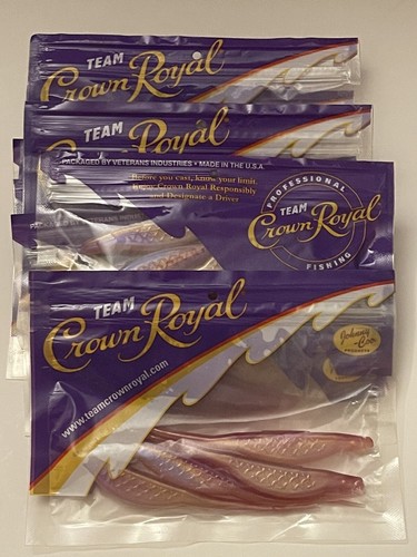 Vintage Lot of 9 Team Crown Royal 6” Soft Stick Bait 4 Count Brand New - Picture 2 of 3