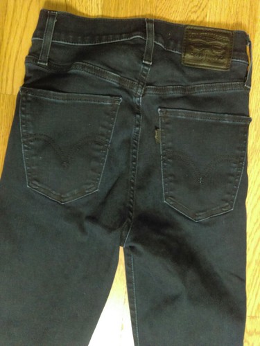 Levi's Jeans Womens Mile High Super Skinny High Rise Dark Blue Wash Denim Sz 24 - Picture 4 of 12