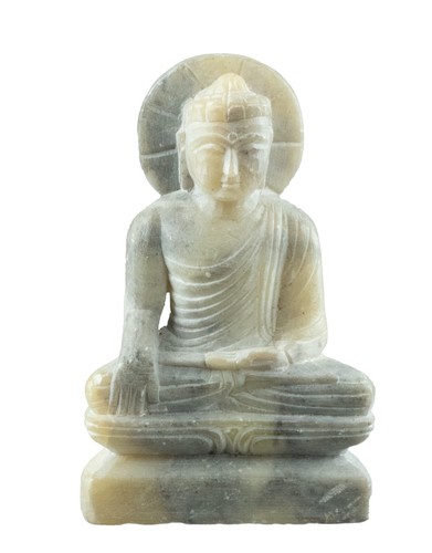 Figure Buddha Sakyamuni IN Stone - Crafts 5.9 CM Hand Made - India #8228