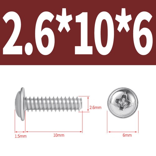 Phillips Flange Screw Motherboard Cross Bolts Stainless Steel Metric M1 M2 M3 M4 - Imagen 26 de 51