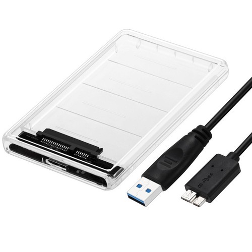 External Laptop 2.5" SATA USB 3.0 Clear Hard Drive Disk HDD SSD Enclosure Case - Picture 1 of 7