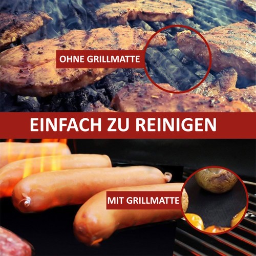 Grillmatte BBQ Grillmatten Grill Matte Grillunterlage Grillzubehör Bratfolie - Bild 5 von 17