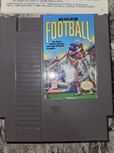 Nes Play Action Football Nintendo NES ~ mit beschädigtem Handbuch getestet - Bild 3 von 5