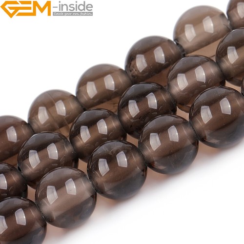 8mm Natural Gray Smoky Quartz Beads Gemstone Round Loose Beads 15'' Big Hole - Picture 12 of 33