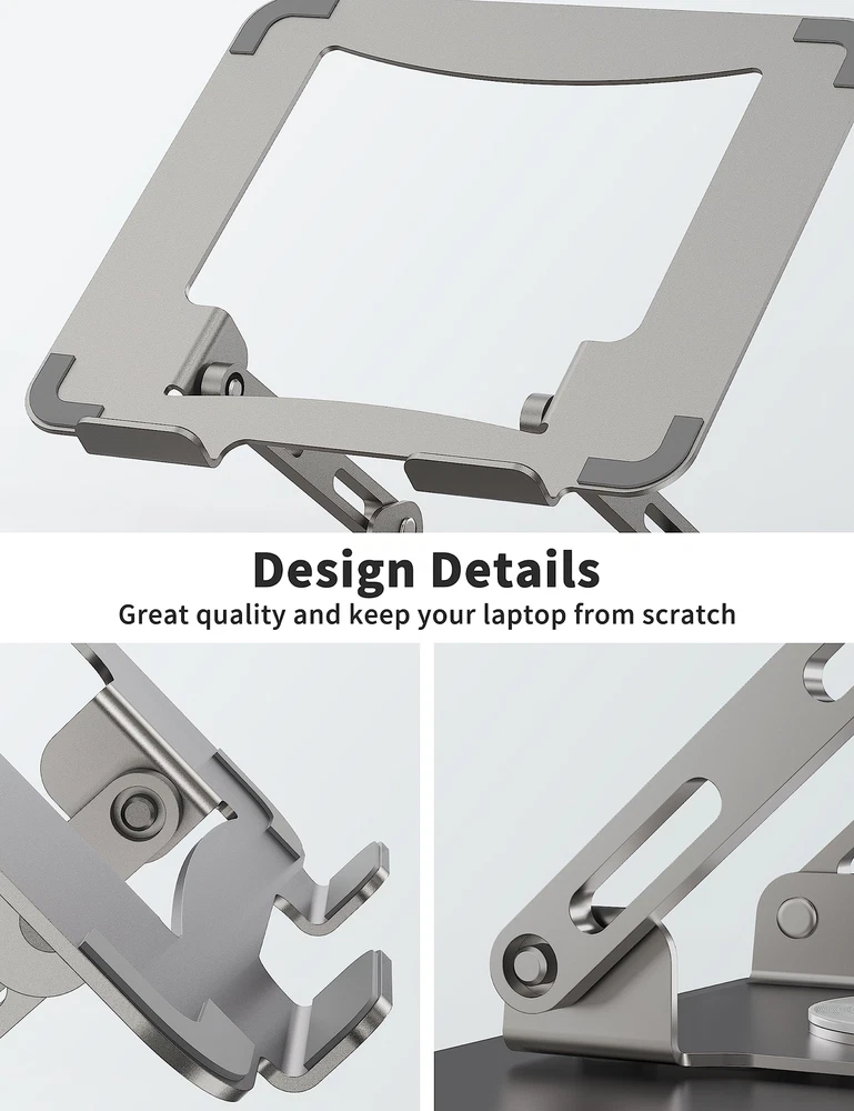 360° Rotating Ergonomic Laptop Stand for Desk - Adjustable Height & Angle  
