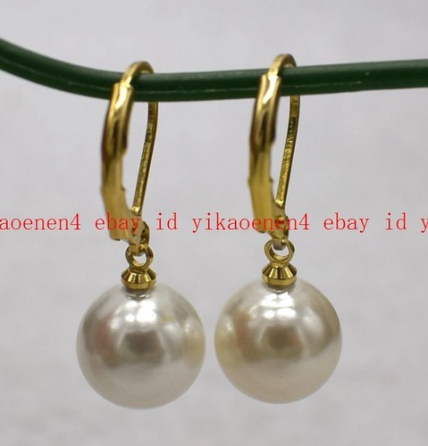 Handmade Pretty 10mm Multicolor Shell Pearl Gems Round Beads Leverback Earring - Picture 33 of 38