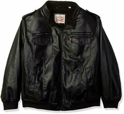  Levi's Men's Leather Sherpa Aviator - Black