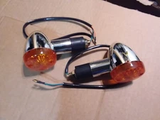 Chrome Bullet Front Rear Turn Signal Light Set