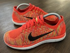 NIKE Free Flyknit 4.0 Mens Running Gym Trainers, Orange/Black - Size 8