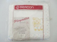 NEW VINTAGE BEACON BABY BLANKET WHITE W/LAMB  HEARTS 36"X 45" USA MADE SEALED
