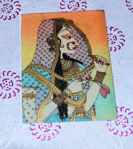 DIARIO/DIARIO DE PIEDRAS PRECIOSAS DE PAPEL RECICLADO HECHO A MANO CON PINTURA DE PIEDRAS PRECIOSAS ¡INDIA!! - Imagen 6 de 7