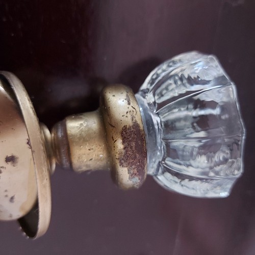 1 ONE VINTAGE PAIR CUT FACETED GLASS GOLD DOOR KNOBS RIM LOCK PRICE EACH PAIR - Picture 12 of 24
