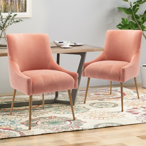 Clihome Velvet Dinning Chair (Set of 2) Room Upholstered Chair with Metal Legs - Picture 61 of 110