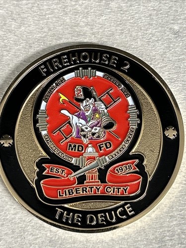 Miami Dade Fire Rescue Firehouse 2 Challenge Coin “The Joker” Liberty City - Picture 2 of 3