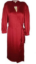 Michael Michael Kors  Women's Plus Size 3/4 Sleeve Wrap Dress-Crimson-2X