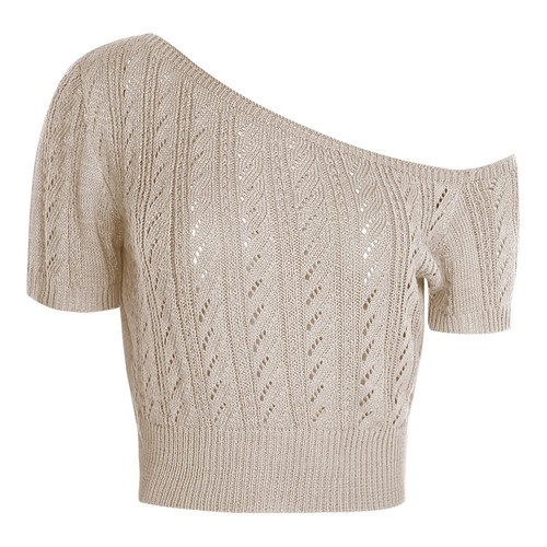 Womens Tops Stylish T-shirt Date Blouses Causal Hollow Out Fashion Knitted - Imagen 14 de 66