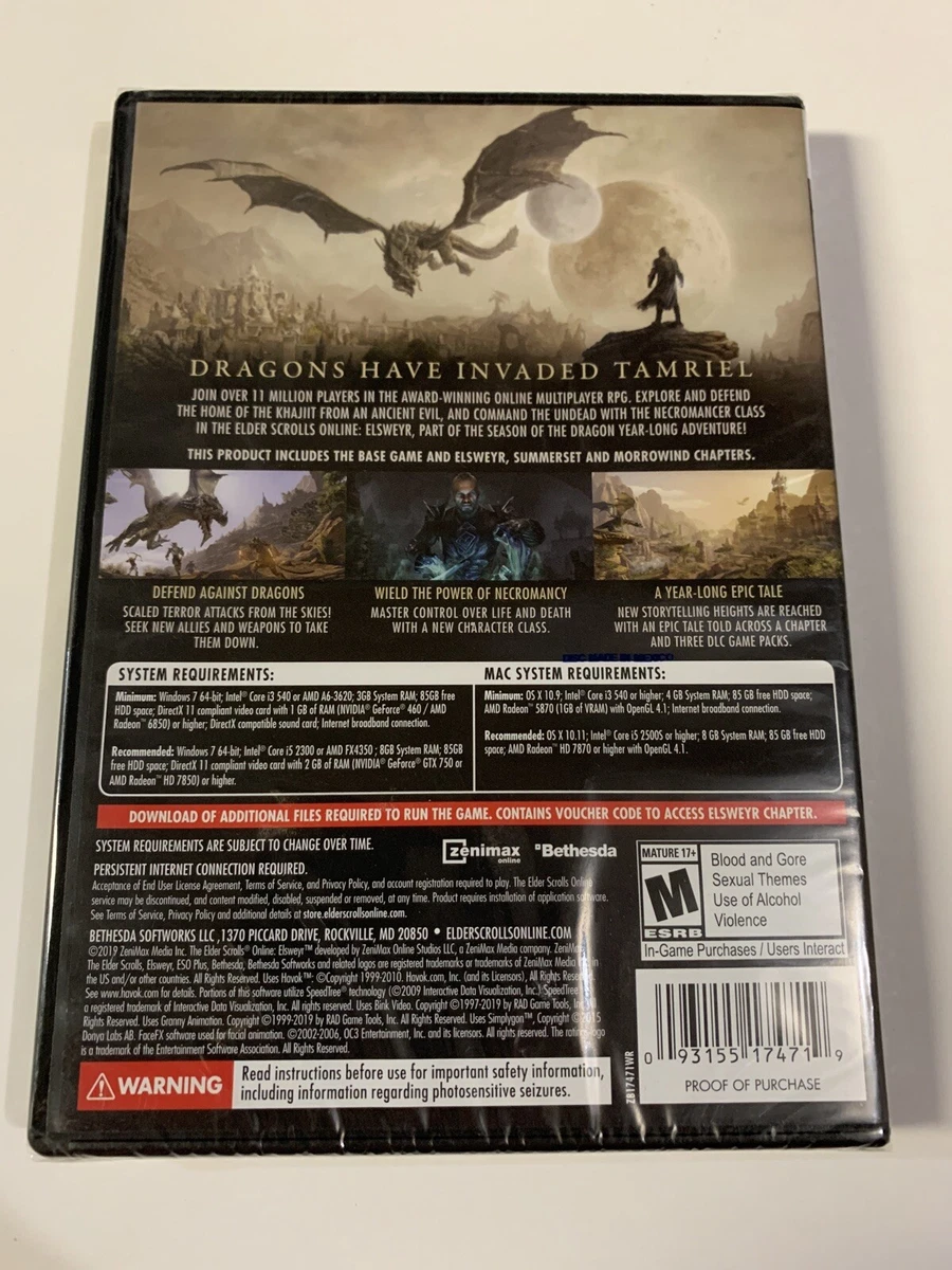 The Elder Scrolls Online: Elsweyr - Mac, Windows Brand New.