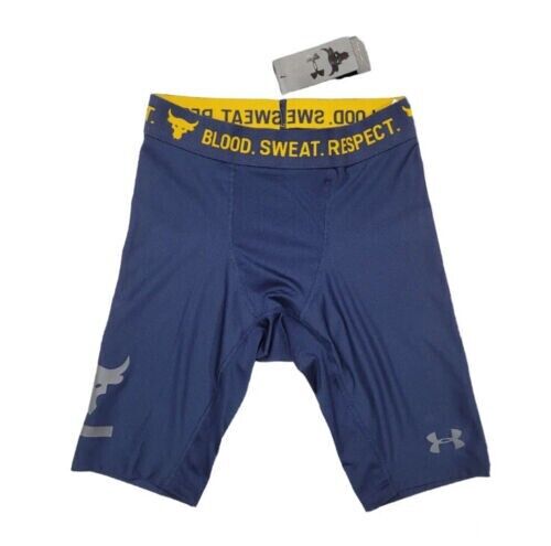 1353900 Project Rock Under Armour UA Navy HeatGear Long Compression Shorts XL