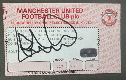 Andy Cole Manchester United Debut Signed Rookie Ticket 1995 Man U v Blackburn