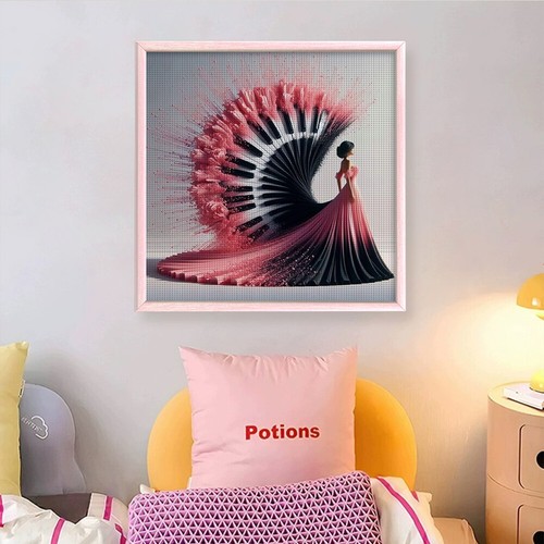 Full Embroidery Eco-cotton Thread 11CT Printed Girl Cross Stitch Kit Art 40x40cm - Imagen 2 de 12