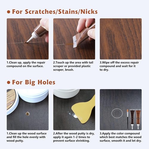 Furniture Repair Kit Wood Putty Repair Fillers Hardwood Laminate Floor Repair - Picture 3 of 9