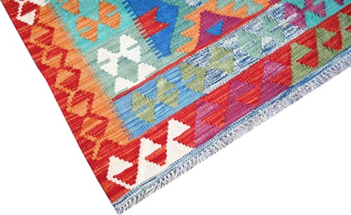 TASH Vegetable Dyed Handmade Afghan Tribal Pure Wool Chobi Kilim Rug 200 x151 cm - Picture 3 of 5