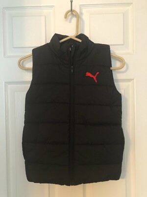Unisex - PUMA Zip-up Quilted Puffer Vest Sleeveless Jacket S ( 7-8 )