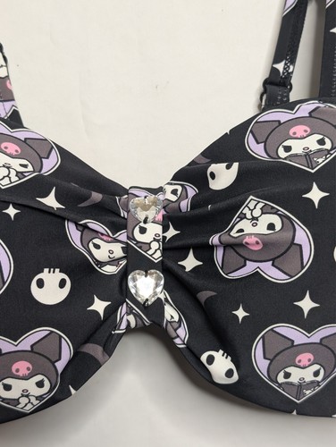 Hot Topic Kuromi Heart Gem Ruffle Swim Top Size Medium - Bild 2 von 7