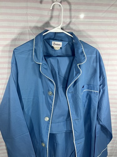 Vintage Mens wallach’s pjs size XL blue and white - Picture 3 of 12
