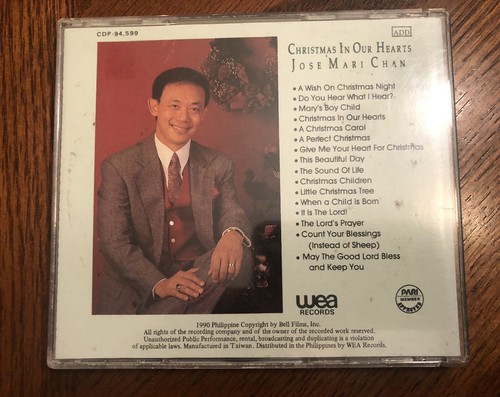 Christmas In Our Hearts By Jose Mari Chan (CD, 1990) Original Philippine Music - Picture 2 of 7