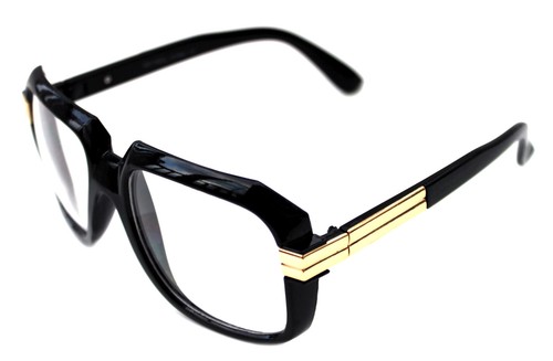Gafas para hombre Hip Hop años 80 vintage 607 lentes transparentes RUN DMC marco dorado negro - Imagen 5 de 7