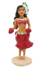 Hawaiian Hula Lady w Tahitian Gardenia / Tiare Mini Dashboard 4" Doll for Car