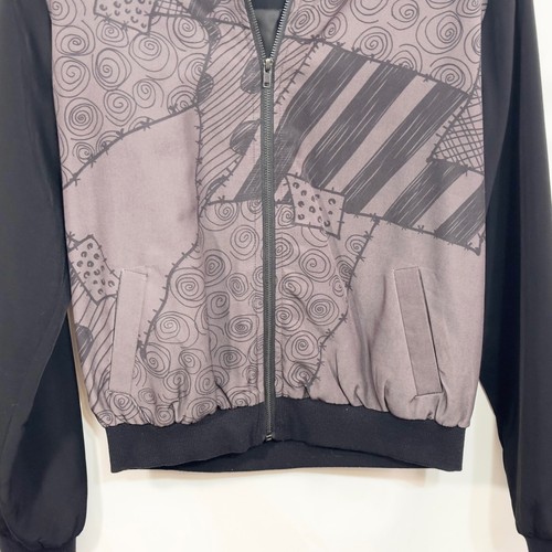 Nightmare Before Christmas Bomber Jacket Medium Halloween Zip Up Black 1676 - Picture 11 of 11
