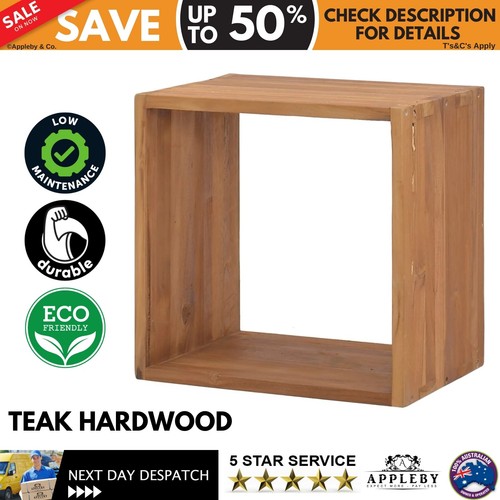 Wooden Bedside Cabinet Cube Shaped With Storage Nightstand Organiser Lamp Table